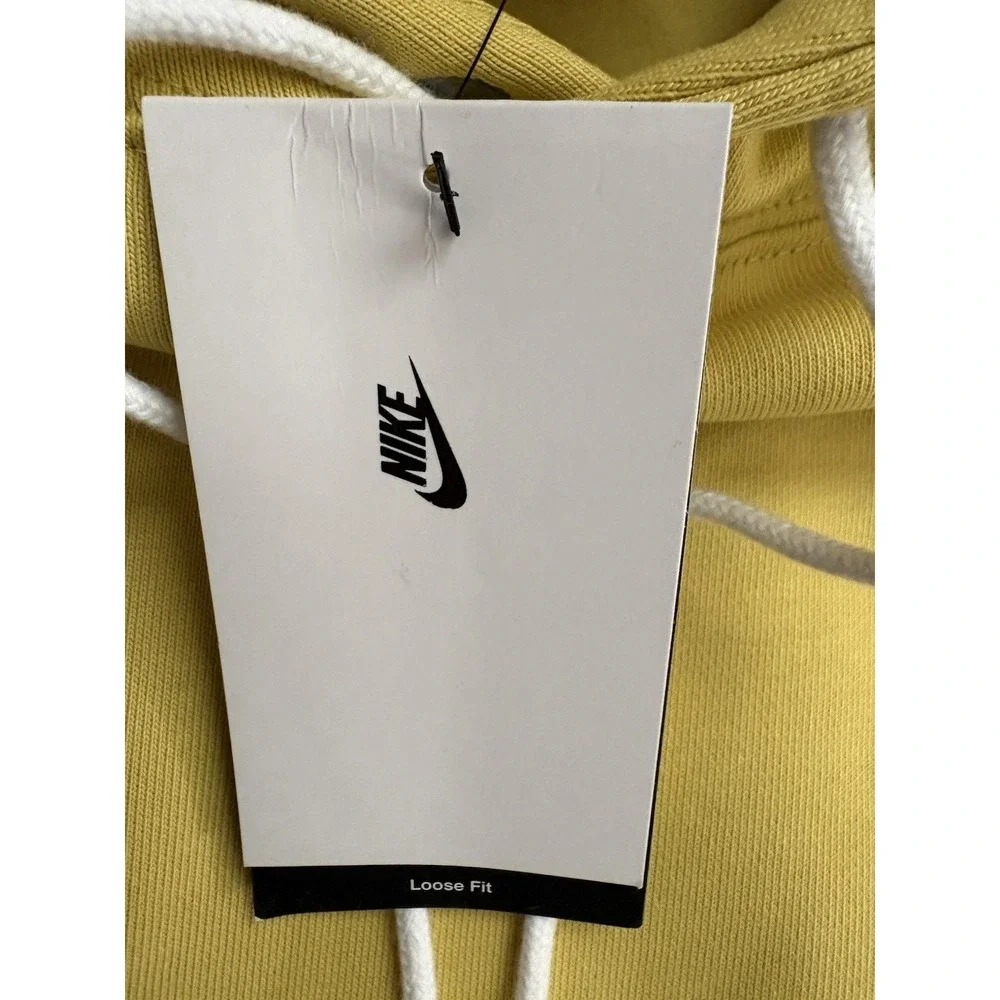 NEW Nike Solo Swoosh Fleece Pullover Hoodie Yellow Men's Size Medium DX1355-700